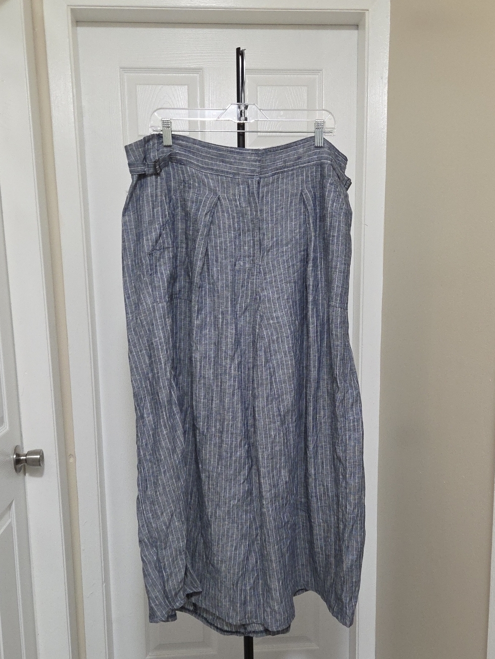 XL Max Studio Blue Pinstripe Maxi Skirt - Picture 2 of 7
